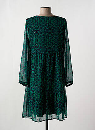 Rochie midi imprimeu fantezie mâneci lungi verde LA FEE MARABOUTEE femeie