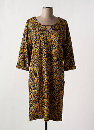 Rochie pulover elasticitate mâneci 3/4 bej FRED SABATIER femeie