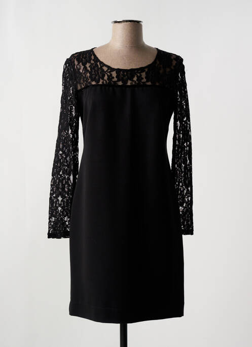 Rochie scurtă închidere cu fermoar la spate mâneci lungi negru BLEU D'AZUR femme