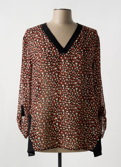 Tunică mâneci lungi imprimeu fantezie roșu FA CONCEPT femme