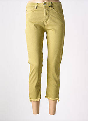 Pantalon 7/8 închidere cu fermoar sub clapetă cu nasturi mărime normală verde PLEASE femeie