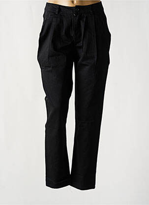 Pantalon drept țesătură poplin talie înaltă negru TOXIK3 femeie