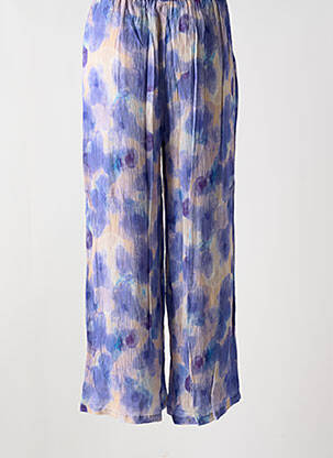 Pantalon larg țesătură crep mărime normală albastru AGATHE & LOUISE femeie