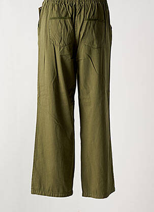 Pantalon larg țesătură poplin mărime normală verde AGATHE & LOUISE femeie
