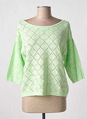 Pulover decolteu bărcuță mâneci 3/4 verde AGATHE & LOUISE femeie