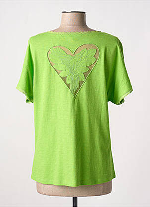 Tricou guler în v mâneci scurte verde AGATHE & LOUISE femeie