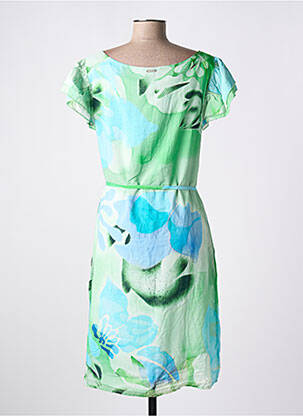 Rochie midi imprimeu fantezie mâneci scurte verde AGATHE & LOUISE femeie