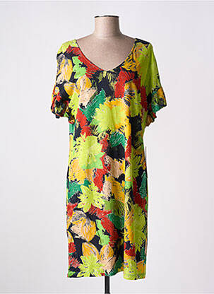 Rochie midi croială fluidă mâneci scurte verde AGATHE & LOUISE femeie