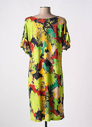 Rochie midi croială fluidă mâneci scurte verde AGATHE & LOUISE femeie
