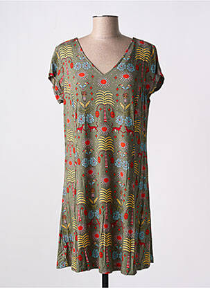 Rochie midi croială fluidă mâneci scurte verde AGATHE & LOUISE femeie