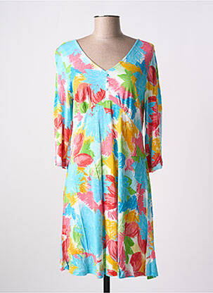 Rochie midi croială fluidă mâneci scurte albastru AGATHE & LOUISE femeie