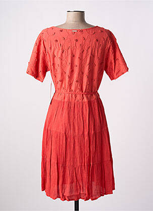 Rochie midi mâneci scurte mâneci scurte portocaliu AGATHE & LOUISE femeie