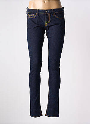 Blugi skinny țesătură brută talie joasă albastru GUESS femeie