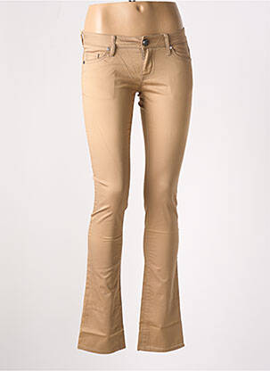Pantalon drept elasticitate talie joasă bej GUESS femeie