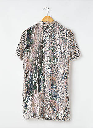 Rochie scurtă mâneci scurte mâneci scurte argintiu ZARA femeie