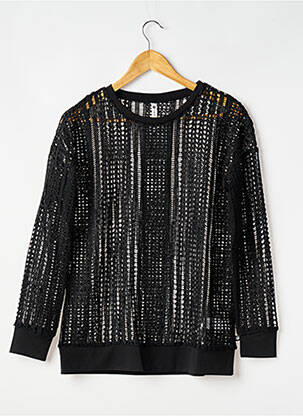 Pulover plasă decupată mâneci lungi negru FABLETICS femeie