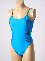 Costum de baie dintr-o singură piesă efect material satinat albastru CALVIN KLEIN femme