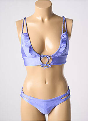 Costum de baie din două piese elasticitate top triunghiuri violet BELLES DES PINS femeie