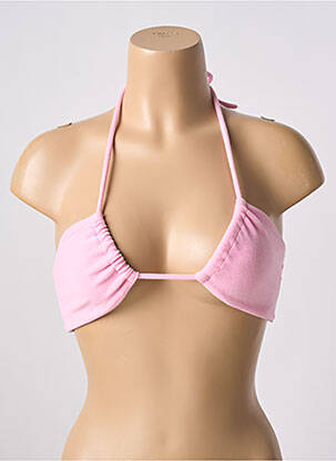 Sutien de costum de baie elasticitate top triunghiuri roz SANS MARQUE femeie