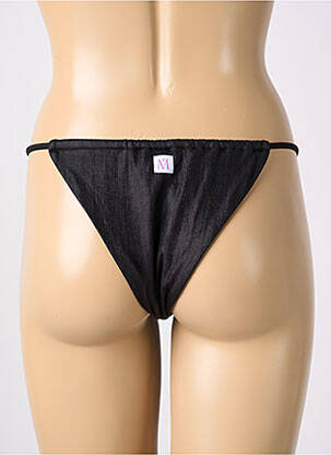 Chiloți de baie efect material satinat bikini negru MISS OUT OF OFFICE femeie