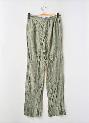 Pantalon drept talie elastică mărime normală verde ZARA femeie