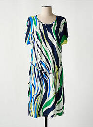 Rochie midi imprimeu fantezie mâneci lungi albastru GRIFFON femme