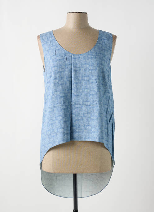 Top croială fluidă fără mâneci albastru GIA VENTOLA femme