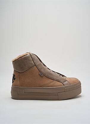 Adidași material neted toc de 4 la 6 cm maro BUFFALO femeie
