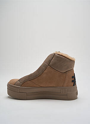Adidași material neted toc de 4 la 6 cm maro BUFFALO femeie