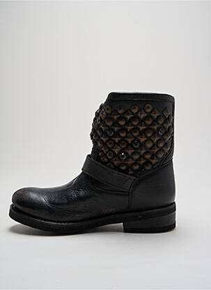 Botine/ghete țesătură satinată toc de 4 la 6 cm negru ASH femeie