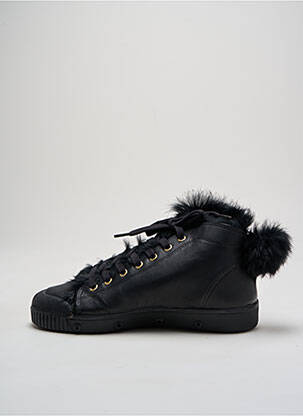 Adidași material neted toc plat până la 3 cm negru SPRING COURT femeie