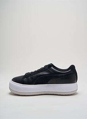 Adidași țesătură satinată toc de 4 la 6 cm negru PUMA femeie