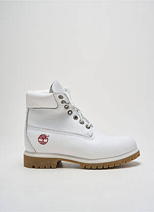 Botine/ghete țesătură satinată toc mic alb TIMBERLAND bărbat