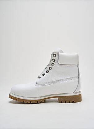 Botine/ghete țesătură satinată toc mic alb TIMBERLAND bărbat