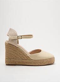 Espadrile vârf rotund toc de 7 la 9 cm bej MOOW femme
