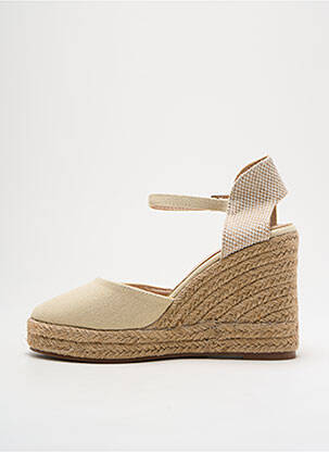 Espadrile vârf rotund toc de 7 la 9 cm bej MOOW femeie