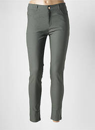 Pantalon slim țesătură poplin mărime normală verde CHERRY BERRY femme