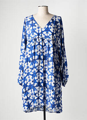 Rochie midi imprimeu floral mâneci 3/4 albastru C'MELODIE femeie
