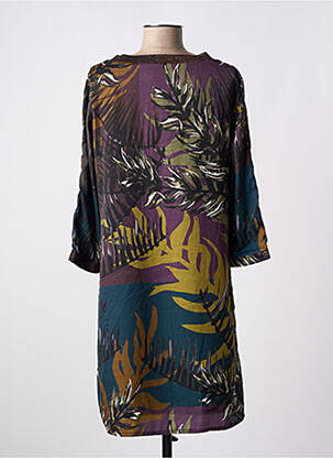 Rochie scurtă croială fluidă mâneci 3/4 violet JULIE GUERLANDE femeie