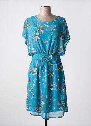 Rochie midi imprimeu floral mâneci scurte albastru LA FIANCEE DU MEKONG femeie