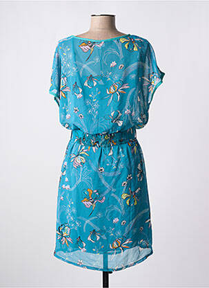 Rochie midi imprimeu floral mâneci scurte albastru LA FIANCEE DU MEKONG femeie