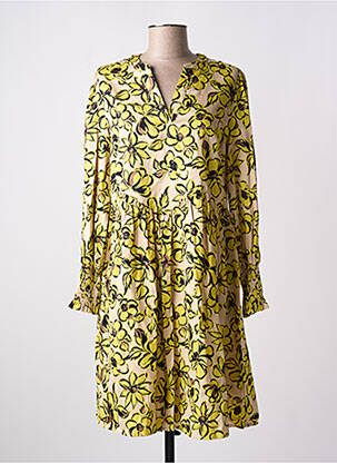 Rochie midi imprimeu floral mâneci lungi galben B.YOUNG femeie