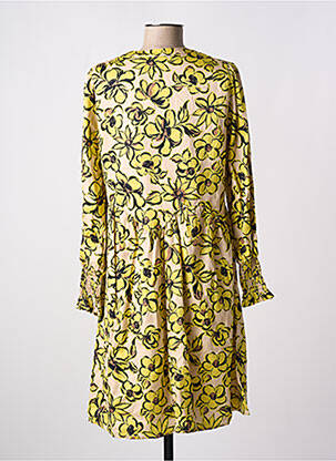 Rochie midi imprimeu floral mâneci lungi galben B.YOUNG femeie