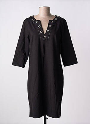 Rochie midi mâneci 3/4 mâneci 3/4 negru JULIE GUERLANDE femeie