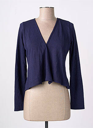 Vestă cu mâneci lungi albastru POISSONS BLANCS femeie