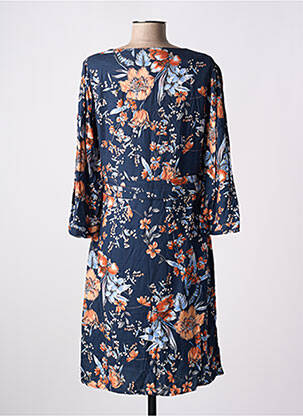 Rochie midi imprimeu floral mâneci 3/4 albastru JULIE GUERLANDE femeie