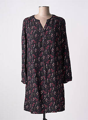 Rochie midi imprimeu floral mâneci lungi negru JULIE GUERLANDE femeie