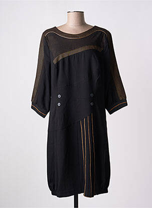 Rochie midi mâneci 3/4 mâneci 3/4 negru CHRISTINE LAURE femeie