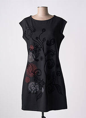 Rochie scurtă mâneci scurte mâneci scurte negru KALISSON femeie