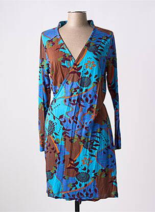Rochie midi imprimeu floral mâneci lungi albastru LA FIANCEE DU MEKONG femeie